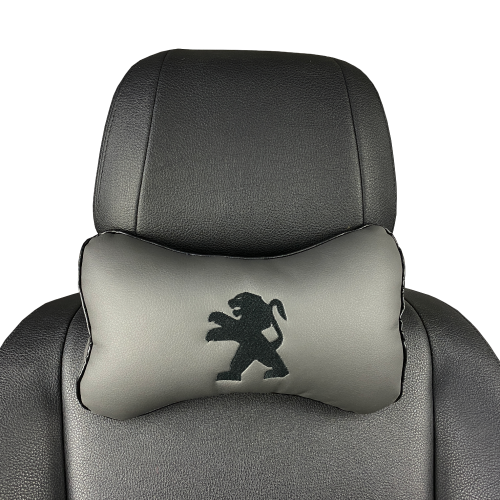 Подушки под шею Подушка под шею серая с вышивкой Peugeot